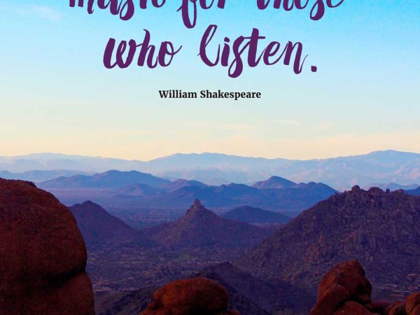 Inspiration, Quote, Shakespeare, Landscape, Pinnacle Peak, Scottsdale, Phoenix, Arizona, Dusk, Inspiring Shakespeare Quote