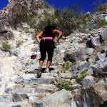 Woman, Hiking, Stone Steps, Ascending, Piestewa Peak, Piestewa Peak Hiking Trail, Phoenix, Arizona, Phoenix Area Hiking Trails, Arizona Hiking Trails Phoenix