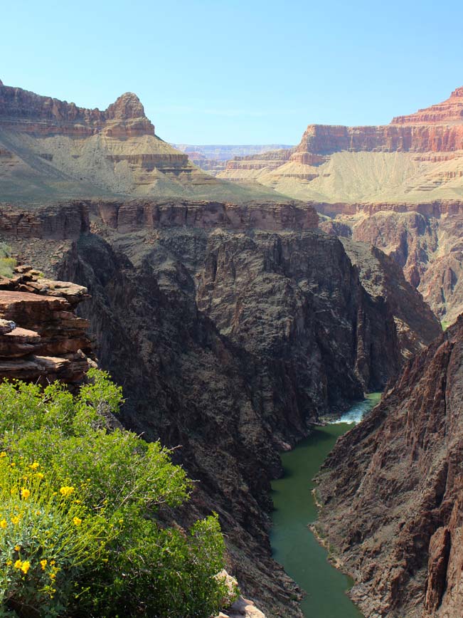 Ledge, Overlook, Colorado River, Cliffs, Plateau Point Hiking Trail, Arizona, Grand Canyon.