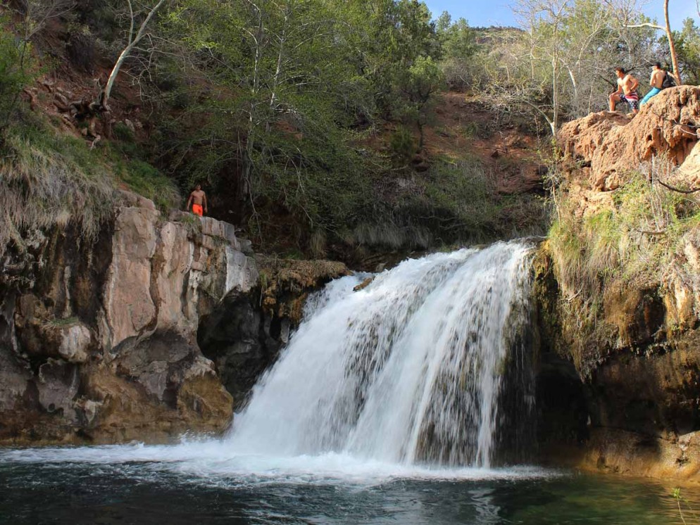 Landscape, Teens, Fossil Creek, Waterfall, Arizona, Coconino Forest, Fossil Creek Waterfall Trail