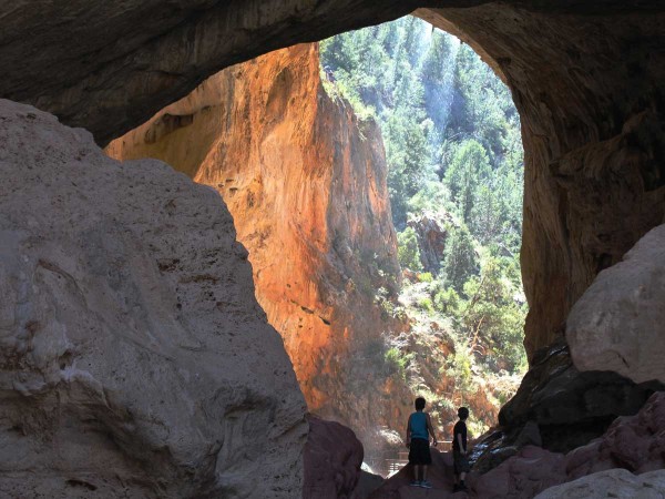 Lanscape, Two Boys, Tonto Natural Bridge, Waterfall, Payson, Arizona