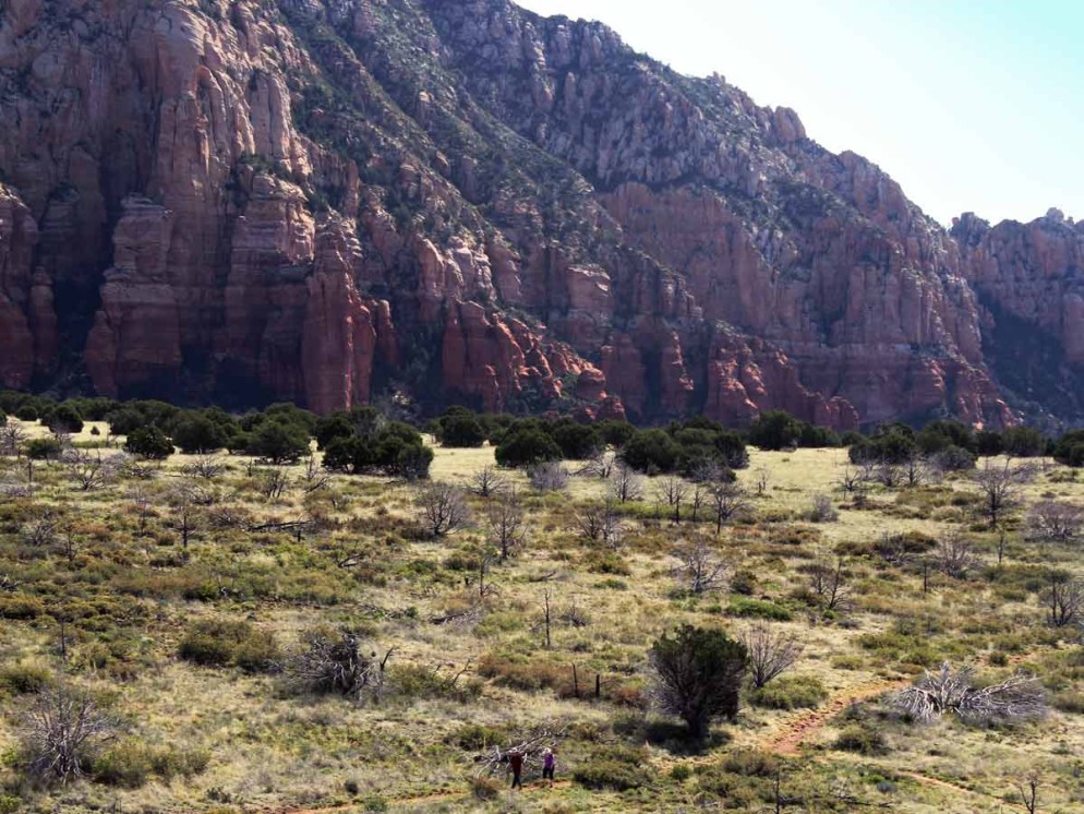 Landscape, View, Two Hikers, Sedona, Arizona, Brins Mesa Hiking Trail, Canyons