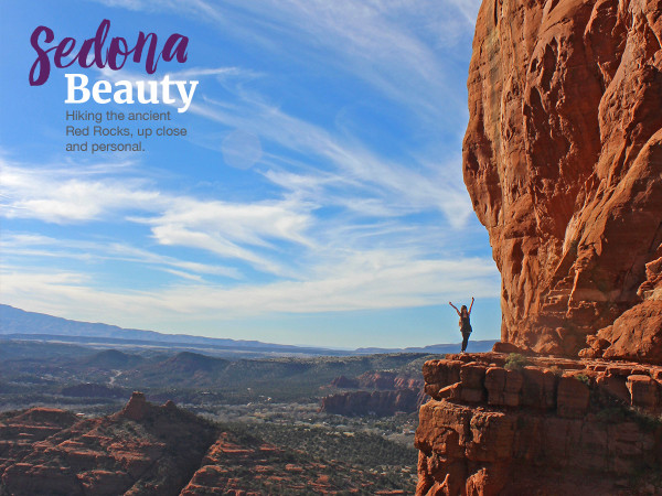 Landscape, View, Female, Hiker, Cathedral Rock, Sedona, Arizona, Cathedral Rock Hiking Trail