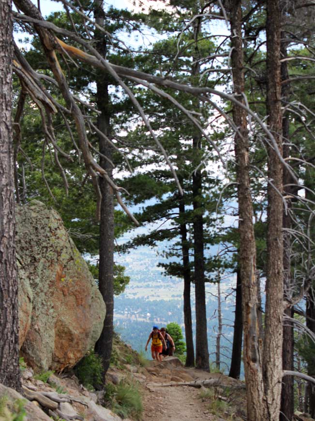 Hikers, Mountain Top, Flagstaff, Arizona, Elden Lookout Hiking Trail, Elden Mountain, View, Plains