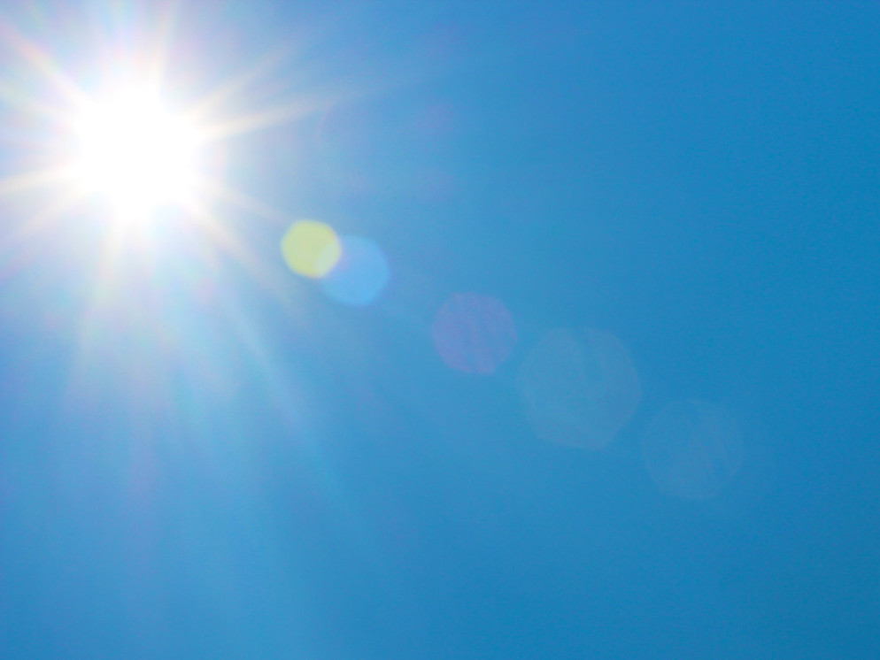 Sunburst, Sky, Hiking during 100 degree days