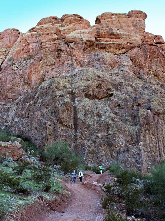 Landscape, View, hikers, Cliffs, Camelback Mountain, Echo Canyon Hiking Trail, Phoenix, Arizona