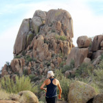 Female, Hiker, Rocky, Summit, Scottsdale, Arizona, Pinnacle Peak Mountain, Pinnacle Peak Hiking Trail, Phoenix Area Hiking Trails, Arizona Hiking Trails Phoenix
