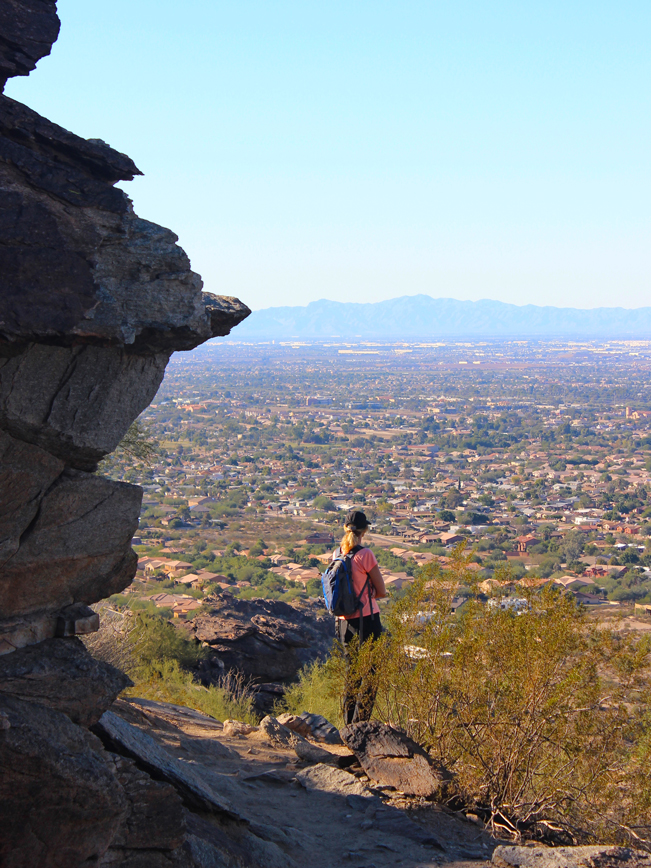 Landscape, View, Woman, Hiker, Views, Phoenix, Arizona, Mormon Hiking Trail, South Mountain