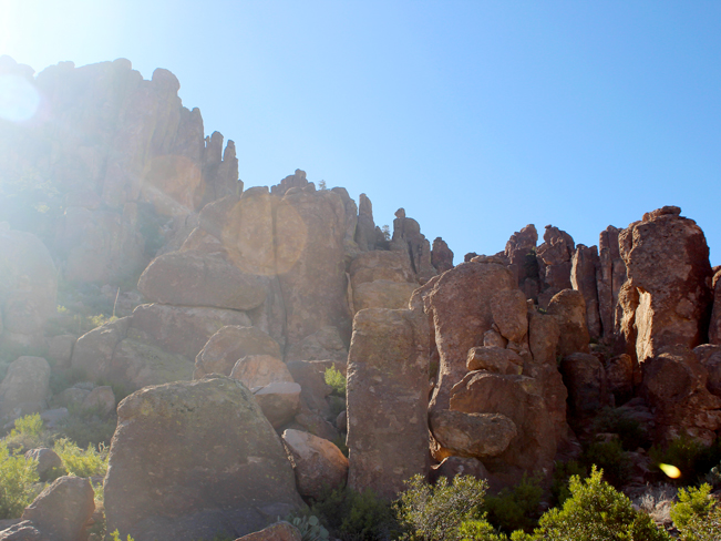 Landscape, View, Sunshine, Hoodoos, Peralta Hiking Trail, Peralta Valley, Arizona, Superstiion Mountains, Phoenix.