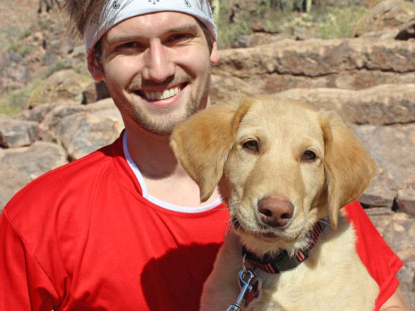 Labradoodle, Puppy, Puppy's first hike, Hieroglyphics Hiking Trail, Superstition Mountains, Gold Canyon, Arizona, Phoenix, Canyon, Saguaro, AZUtopia