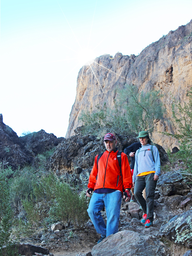 Hikers, Hunter Hiking Trail to Picacho Peak, Tucson, Cliffs,Picacho Peak