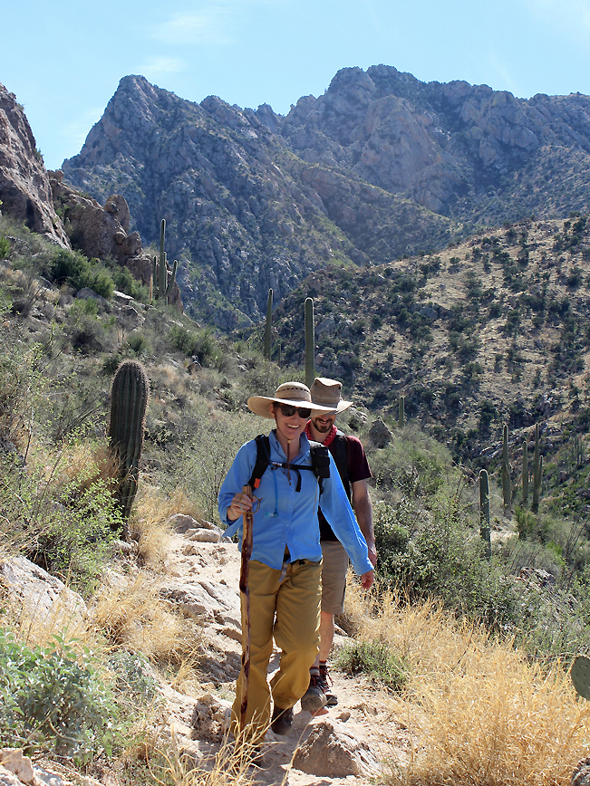 Landscape, View, Hikers, Romero Hiking Trail, Romero Canyon, Santa Catalina mountains, Tucson, Arizona, Mountains , Tucson Area Hikes, Water Hikes