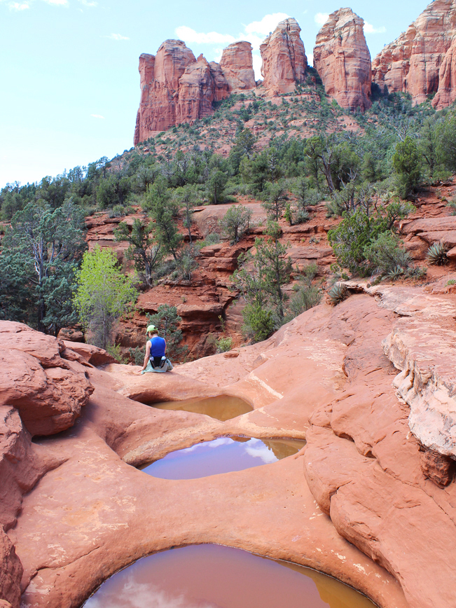 Landscape, View, Hiker, Seven Sacred Pools, Soldier Pass Hiking Trail, Sedona, Arizona, Red Rock, Spires, Moderate Hikes, Sedona Area Hikes