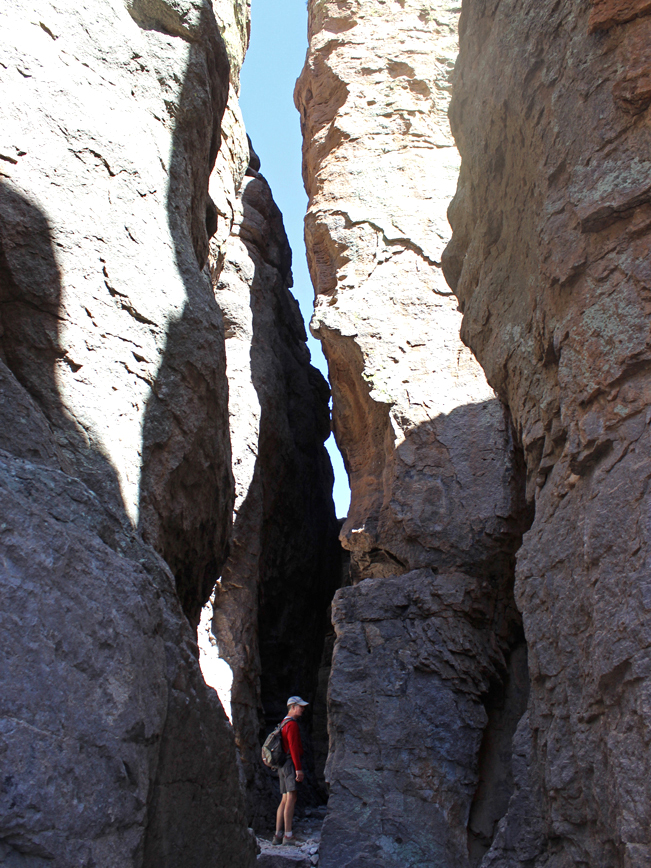 Hiker, Hoodoos, Grotto, Echo Canyon Hiking Trail, Chiricahua National Monument, Willcox, Southeastern, Arizona, Moderate Hikes, Family Friendly Hikes, Tucson Area Hikes