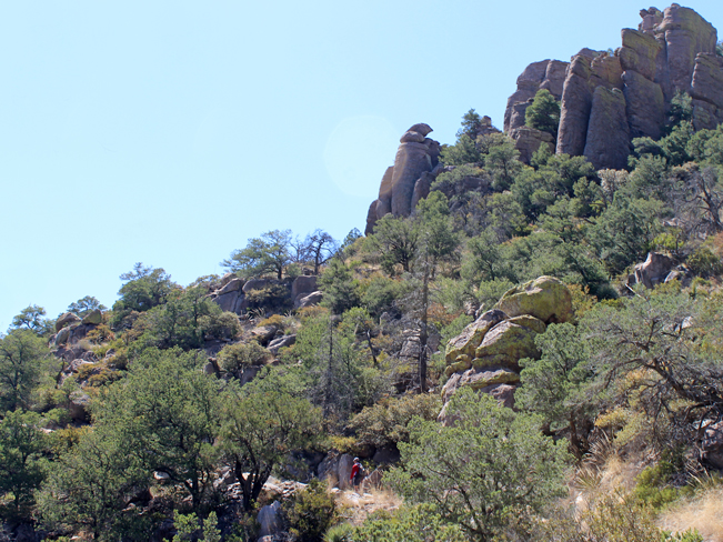 Hiker, Upper Rhyolite Hiking Trail, Grotto, Chiricahua National Monument, Willcox, Southeastern, Arizona, Moderate Hikes, Family Friendly Hikes, Tucson Area Hikes