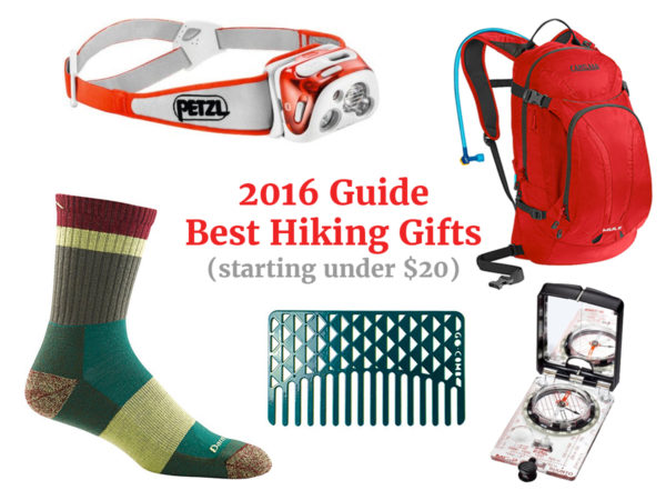 Best Hiking Gifts, Petzle Headlamp, Under $20, Camelbak Mule Hydration Backpack, SmartWool Socks Go Comb, Suuto Global Compass. azutopia.com