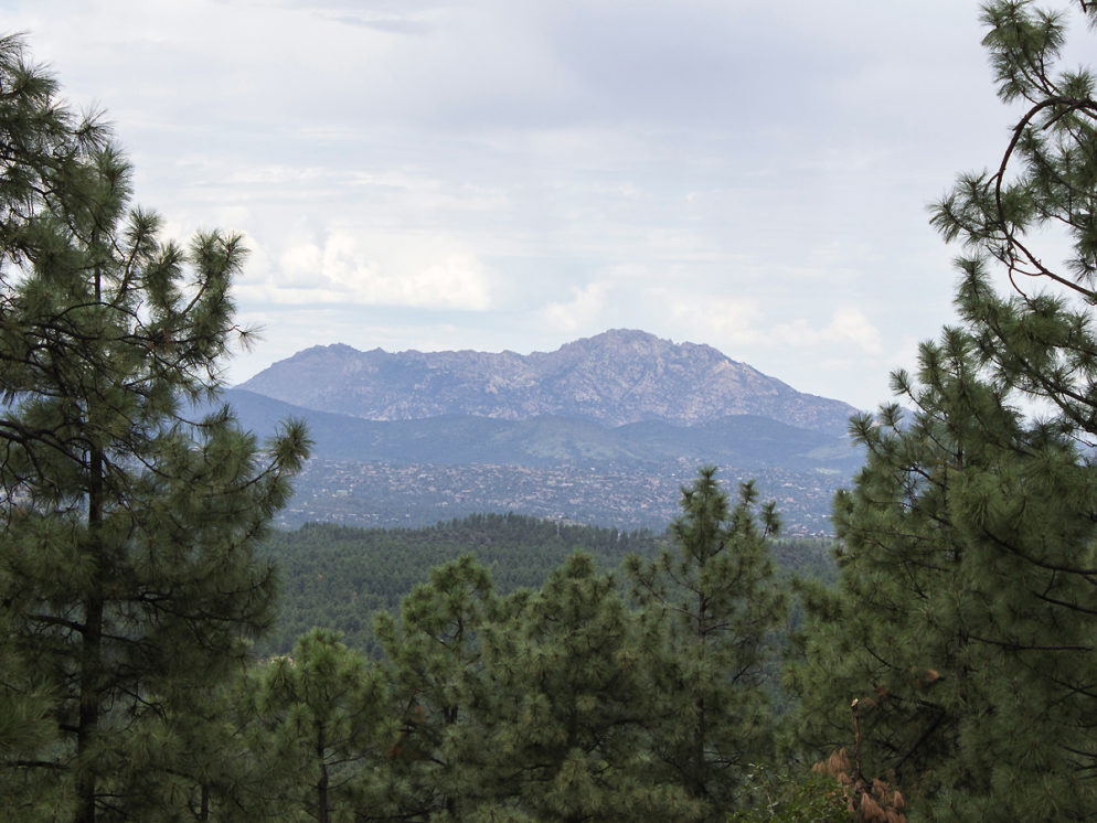 View of Granite Mountain from the Groom Creek Hiking Trail; Prescott; Arizona; Prescott National Forest; Spruce Mountain; Moderate Hiking Trails; Pet Friendly Hiking Trails. Copyright azutopia.com. No use without permission.
