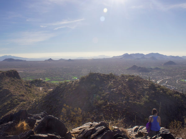 Hiker; Black Mountain Hiking Trail; Cave Creek; Arizona; Phoenix Area Hiking Trails; Central Arizona Hiking Trails; Difficult Hiking Trails; North Phoenix Views; copyright azutopia.com; No use without permission